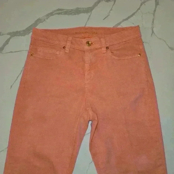 Michael Kors Izzy Cropped Ankle Skinny Stretch Womens Jean Pink Size 4 - Picture 2 of 11